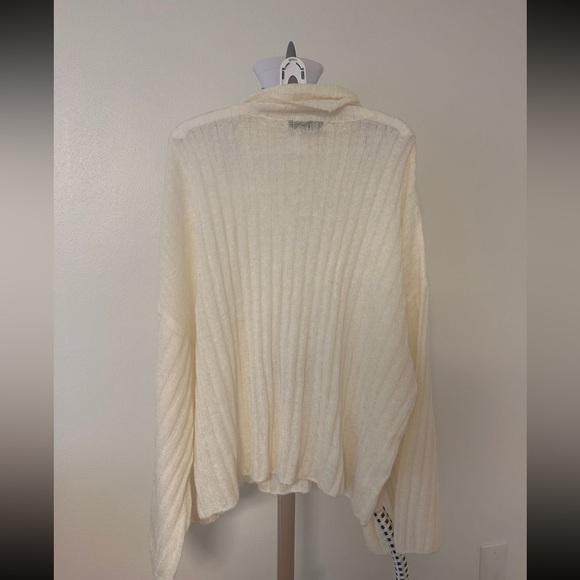 Zara SEMI-SHEER RIBBED KNIT SWEATER - Picture 7 of 9